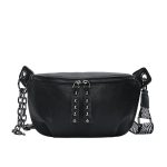 sac banane cuir noir