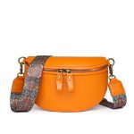 sac banane en cuir orange