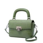 sac à main cuir crocodile vert