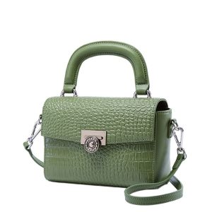 sac à main cuir crocodile vert