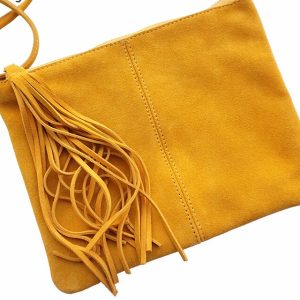 sac à bandoulière en daim