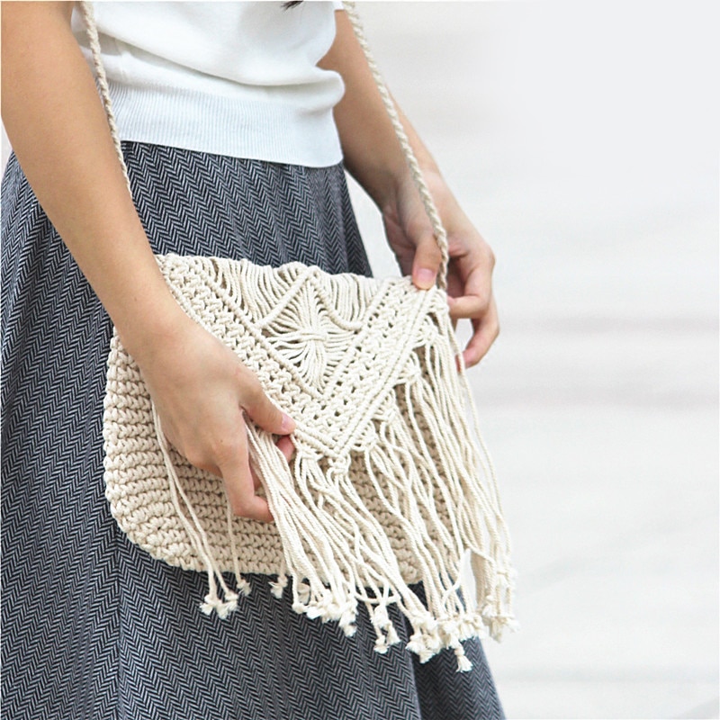 sac artisanal en macramé