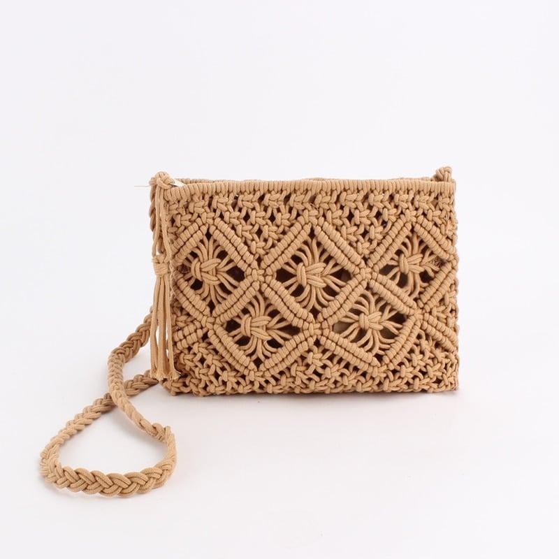 sac à main macramé naturel