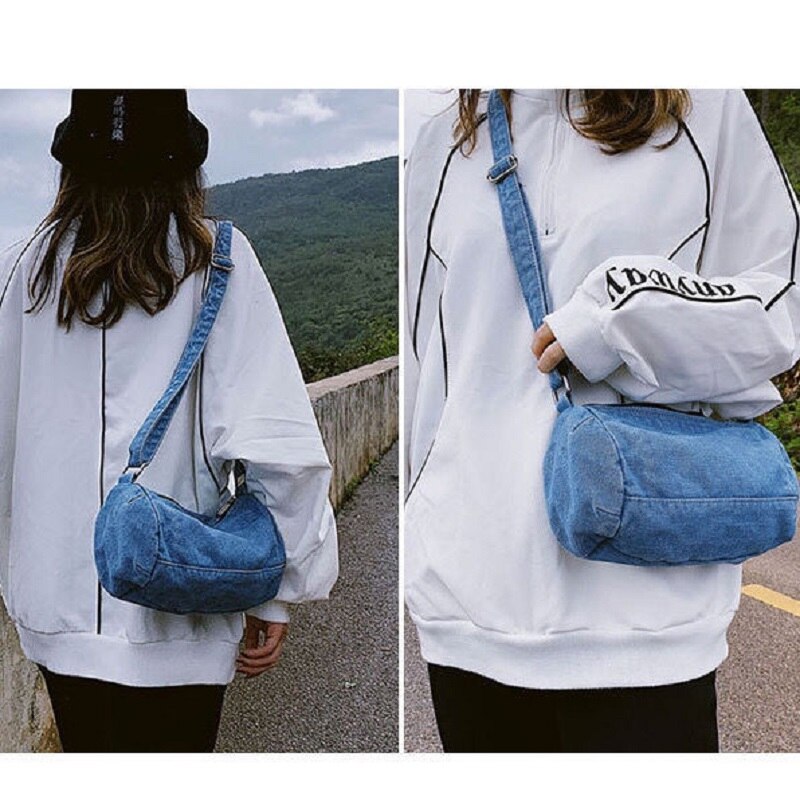 sac à main à bandoulière en jean denim