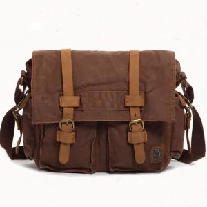 besace en toile et cuir