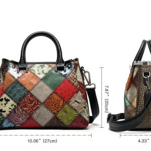 patchwork de cuir multicolore