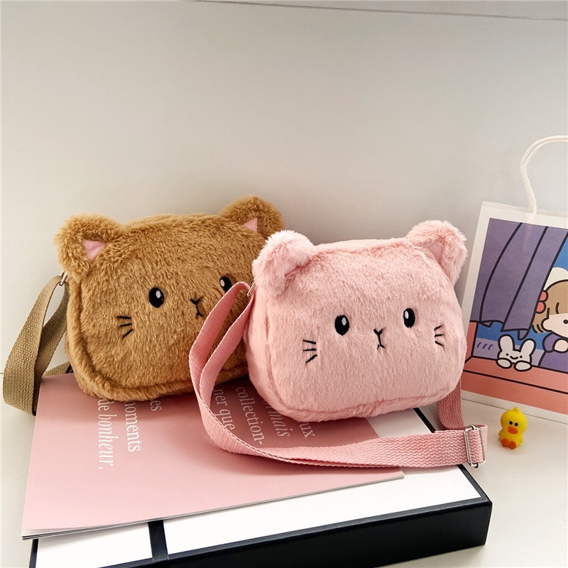 sac en peluche motif chat