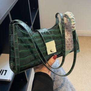 sac à bandoulière motif crocodile