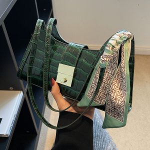 sac motif crocodile noir