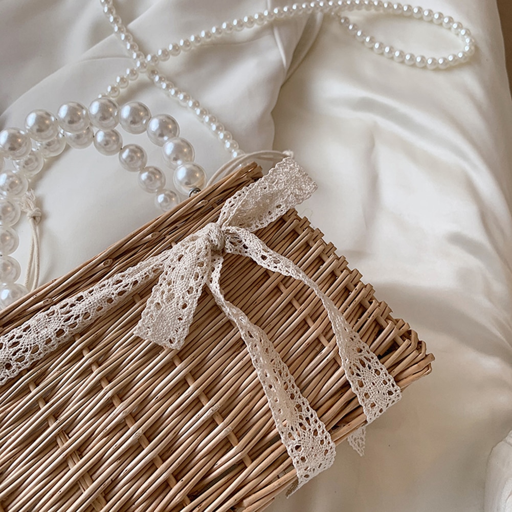 osier et perles sac bandoulière