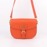sac bandoulière orange en cuir