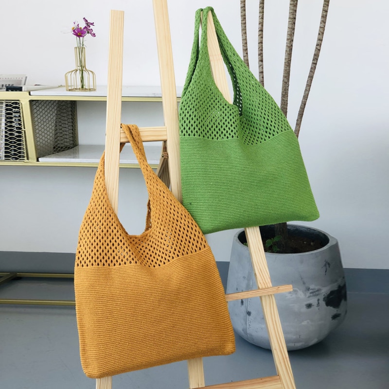 sac en mailles tricotées