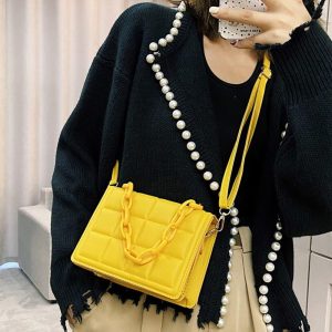 sac motif carreau élégant