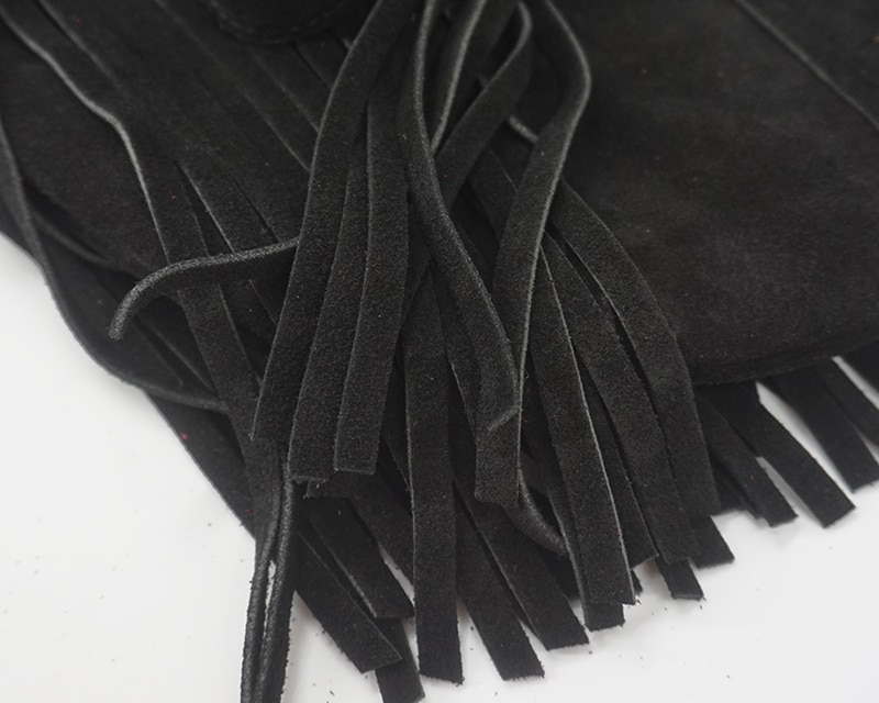 sac en cuir daim avec franges