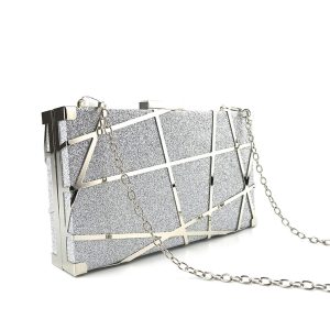 pochette graphique argentée