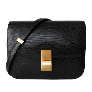 sac bandoulière noir croco