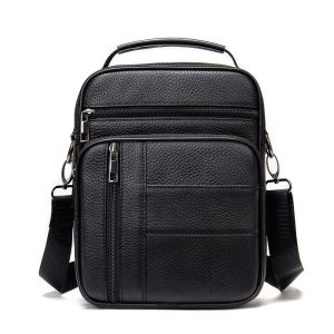 sac bandoulière cuir noir