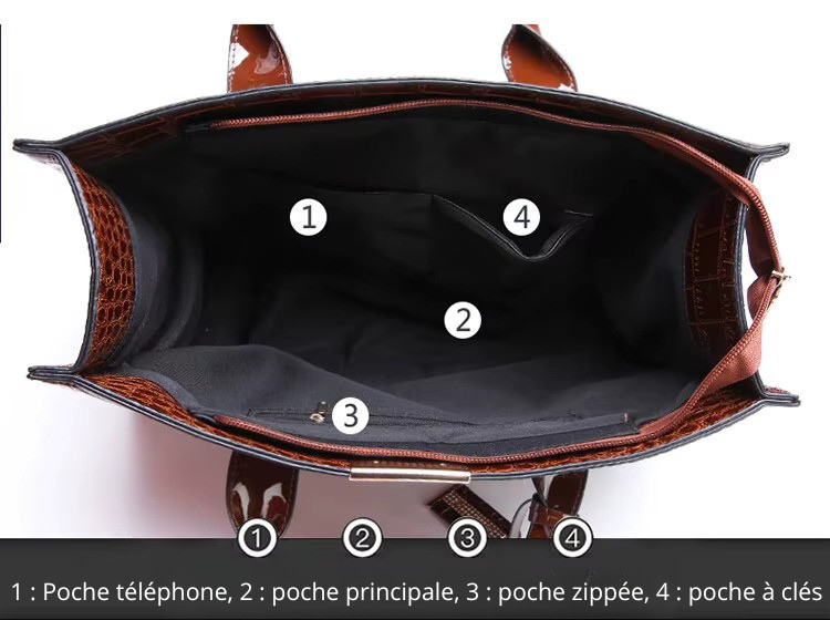 sac pratique effet crocodile