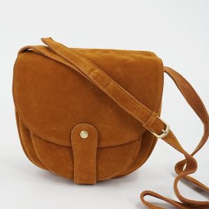 sac bandoulière daim camel