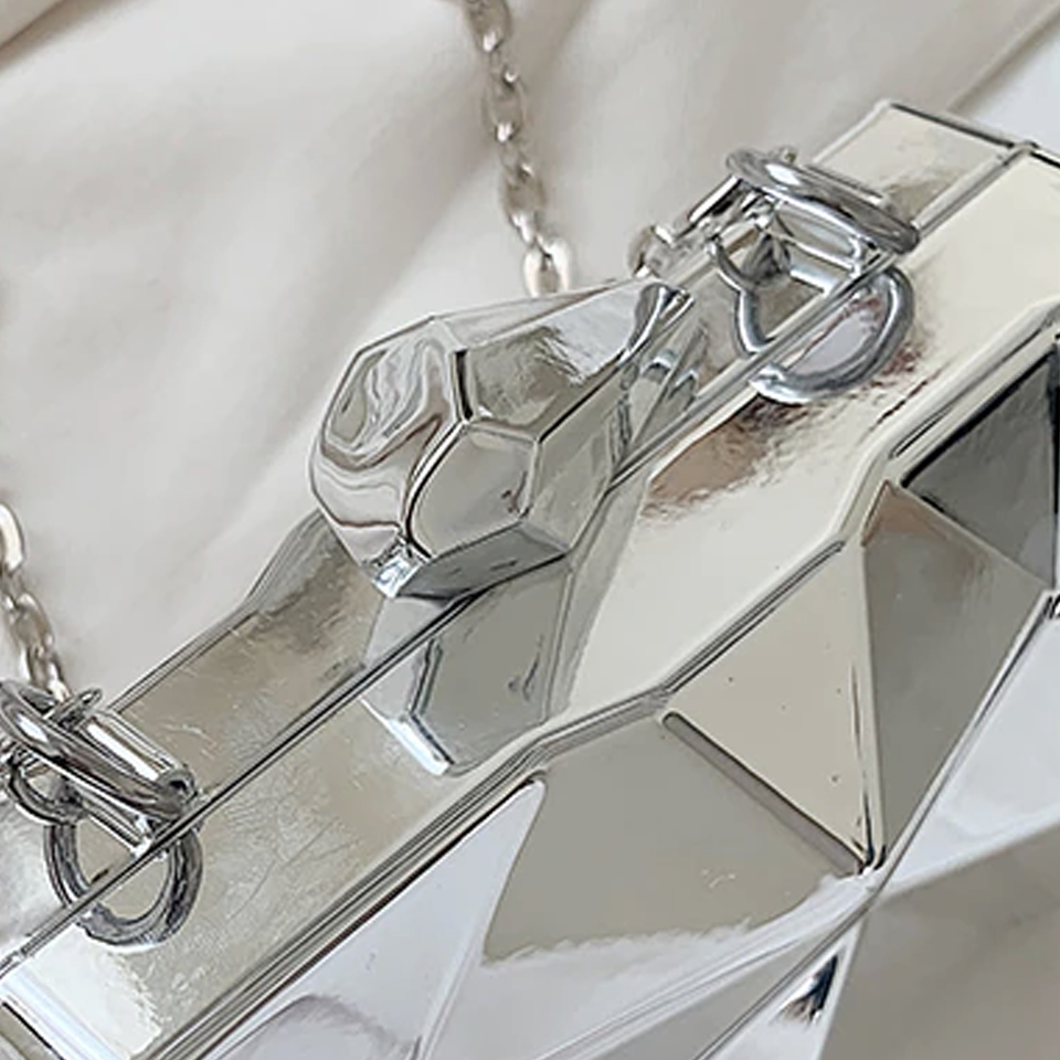 pochette moderne argent