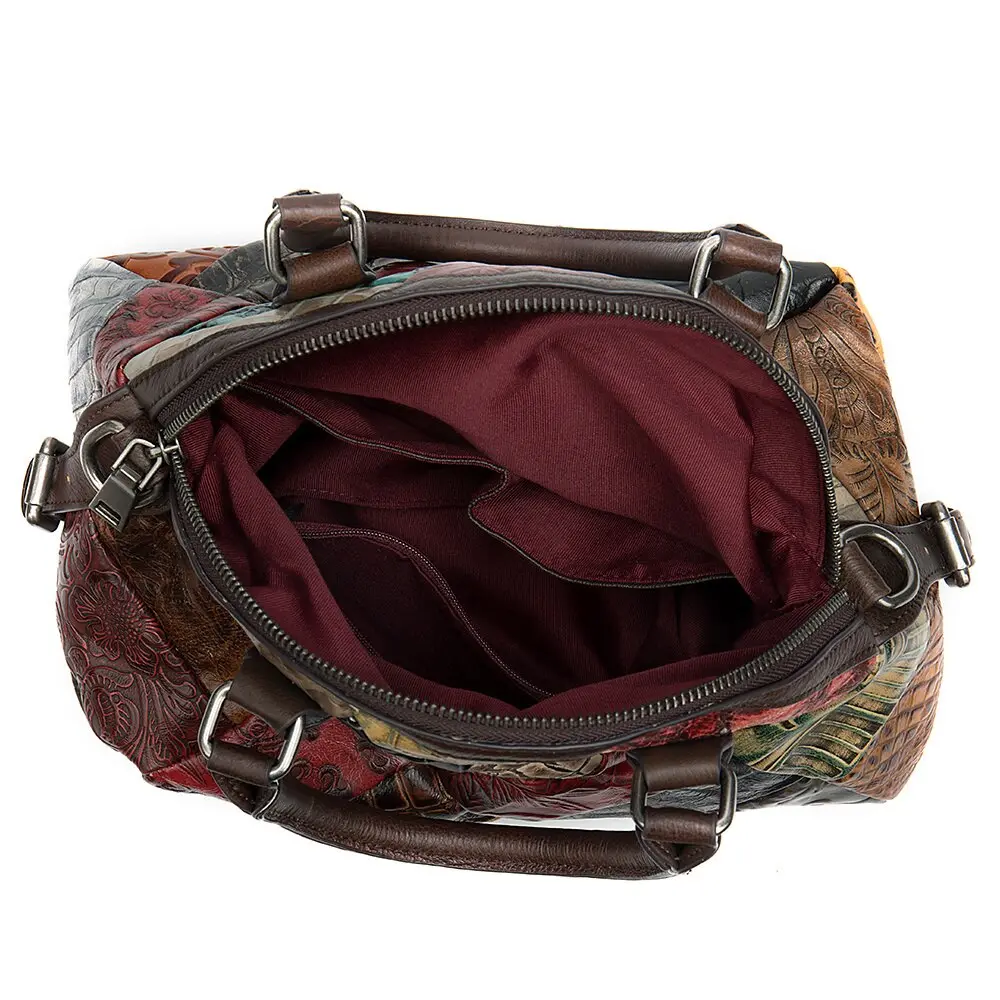 sac cuir multicolore