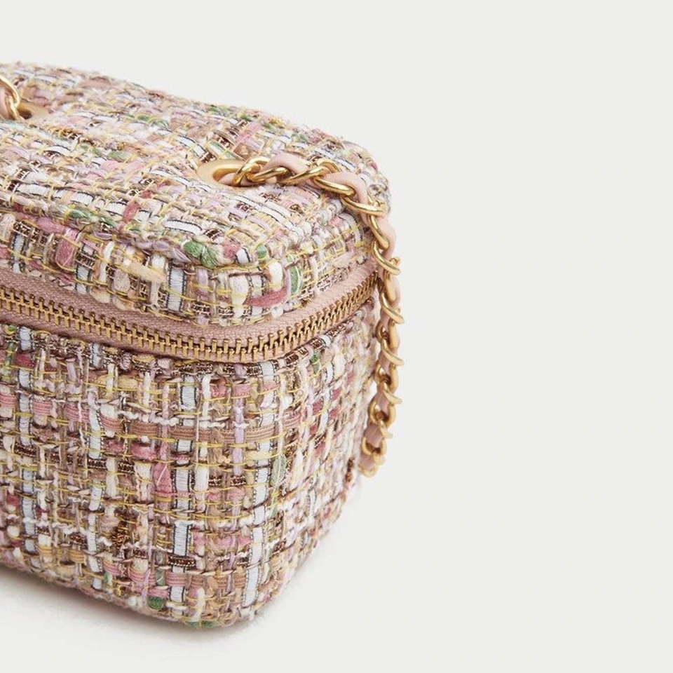 tweed rose sac bandoulière